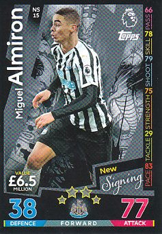 Miguel Almiron Newcastle United 2018/19 Topps Match Attax Extra New Signing #NS15